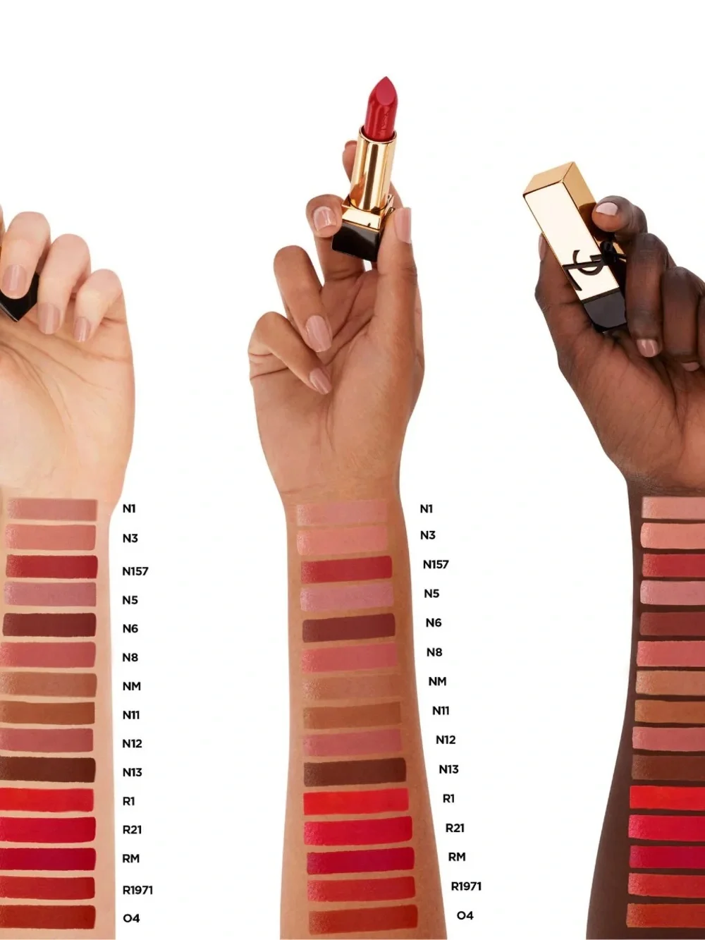 YSL Rouge Pur Couture Caring Satin Lipstick with Ceramides. N12. Nude instinct